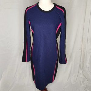 Lanvin Paris Colorblock Long Sleeve Dress Size 44 (France) 12 (US)